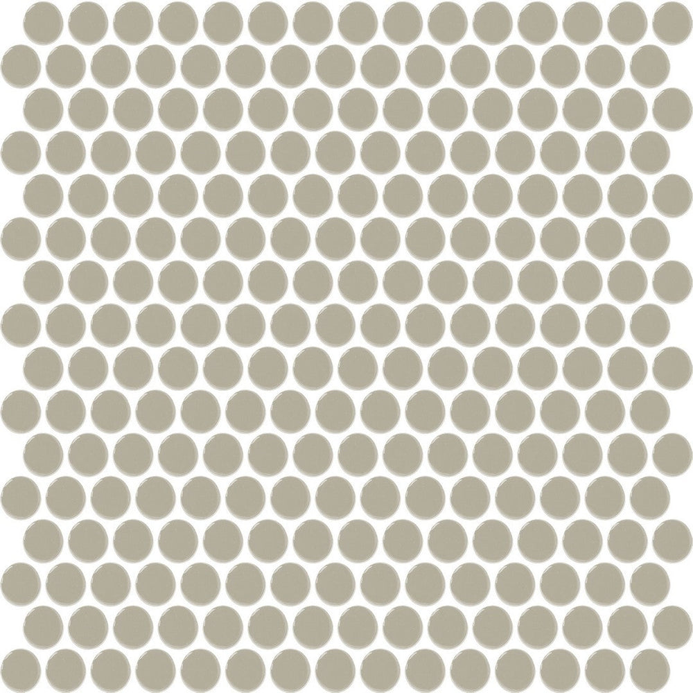 Daltile Color Wheel Mosaic 13'' x 11'' Penny Glossy Architectural Gray