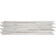 Emser Structure 6"x24" Mini Stacked Slate and Quatzite Ledger Stone White