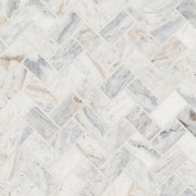 MS International Decorative Mosaic 12" x 12" Herringbone 1" x 2" Capri Blue