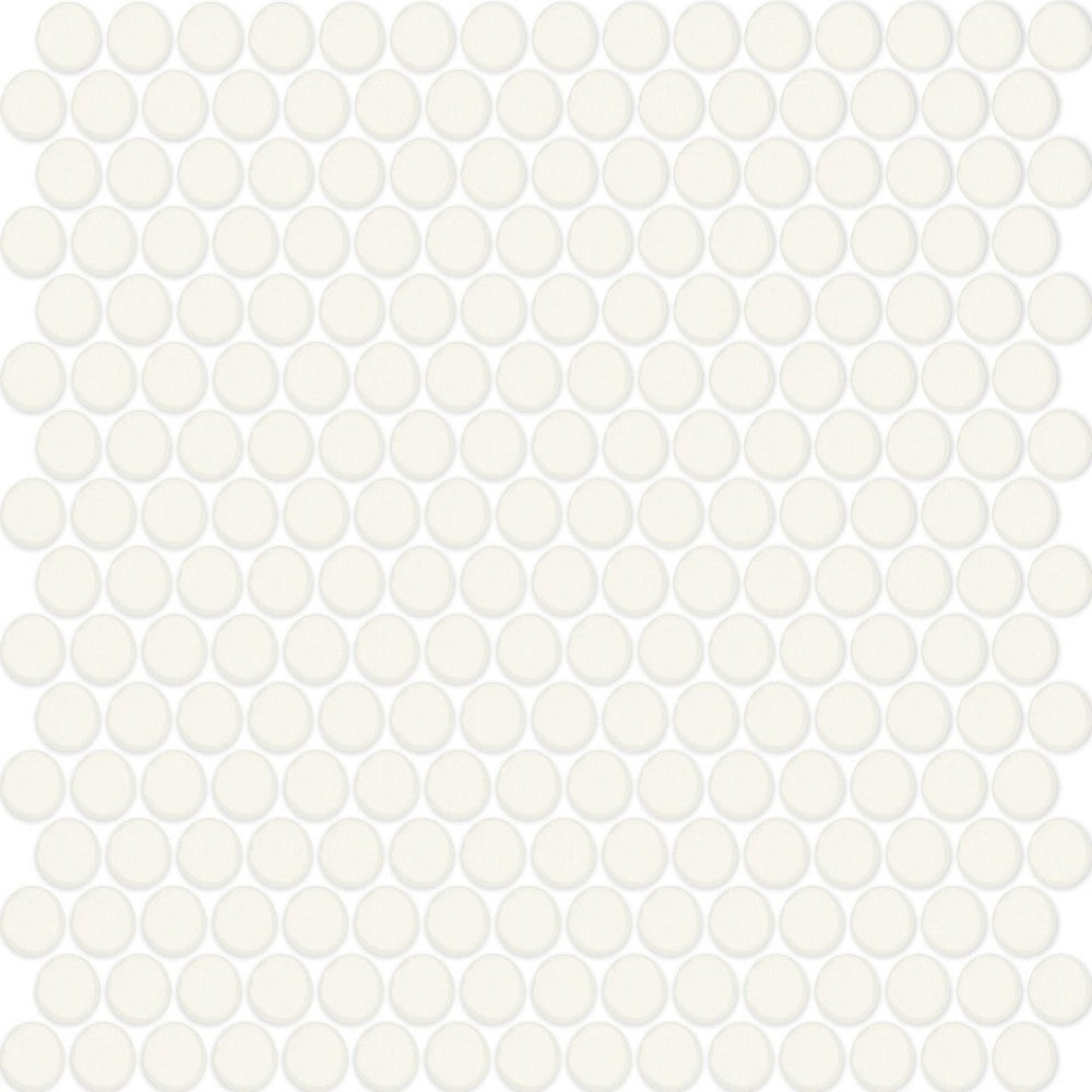 Daltile Color Wheel Mosaic 13'' x 11'' Penny Matte Matte Arctic White