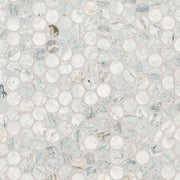 MS International Decorative Mosaic 12" x 12" Penny Round Capri Blue
