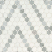 MS International Decorative Mosaic 12" x 12" Hexagon 1" Bianco Dolomite Sazi