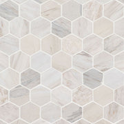 MS International Decorative Mosaic 12" x 12" Hexagon 2" Angora