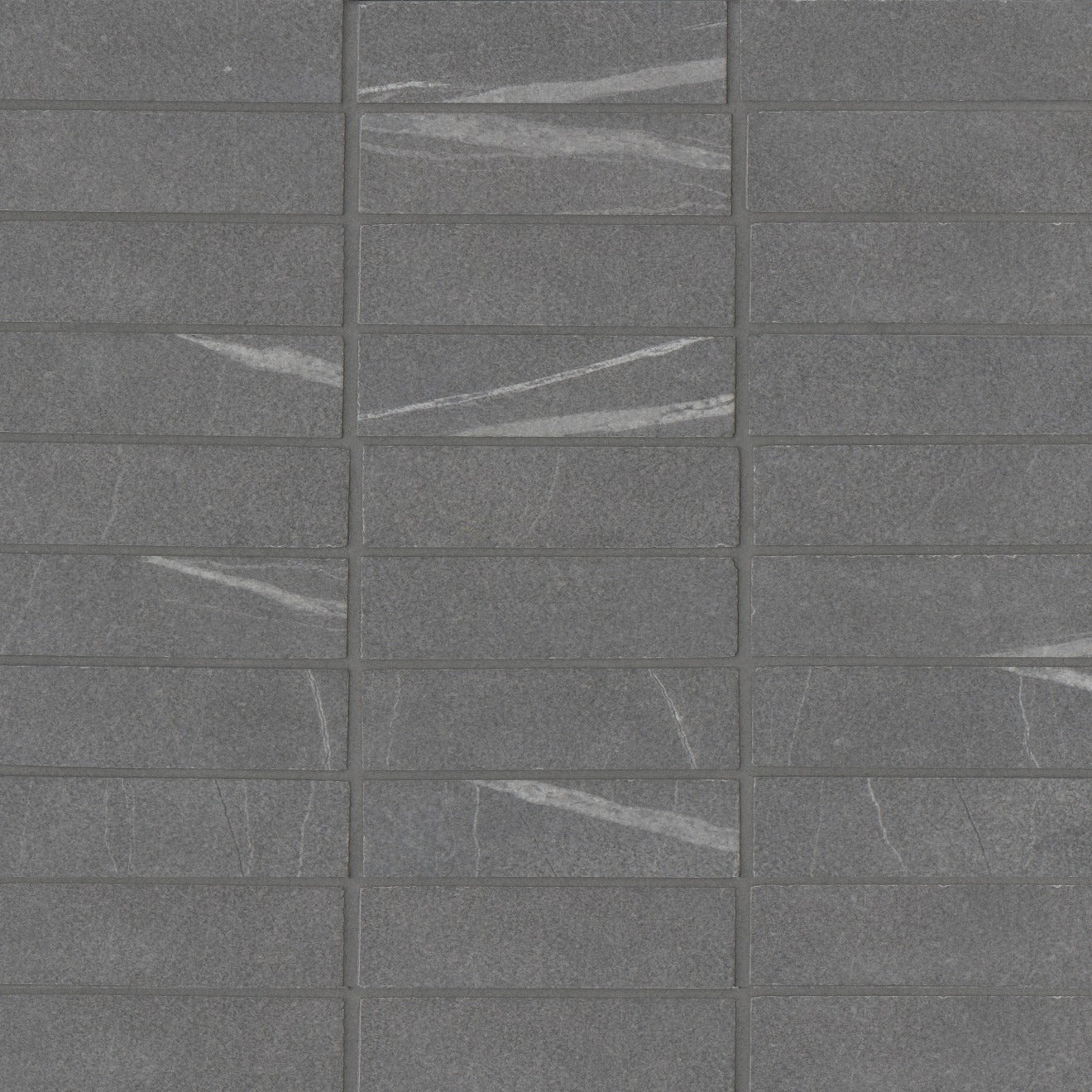 Bedrosians Nomade 1" x 4" Mosaic 12" x 12" Matte Noir