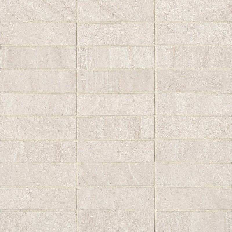 Bedrosians Purestone 1" x 4" Mosaic 12" x 12" Matte Beige
