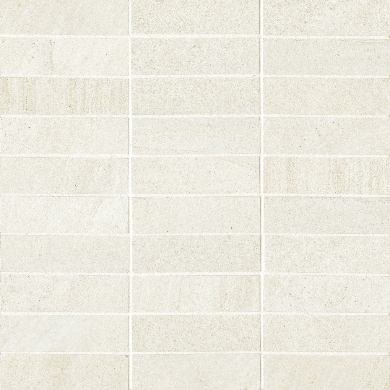Bedrosians Purestone 1" x 4" Mosaic 12" x 12" Matte Bianco