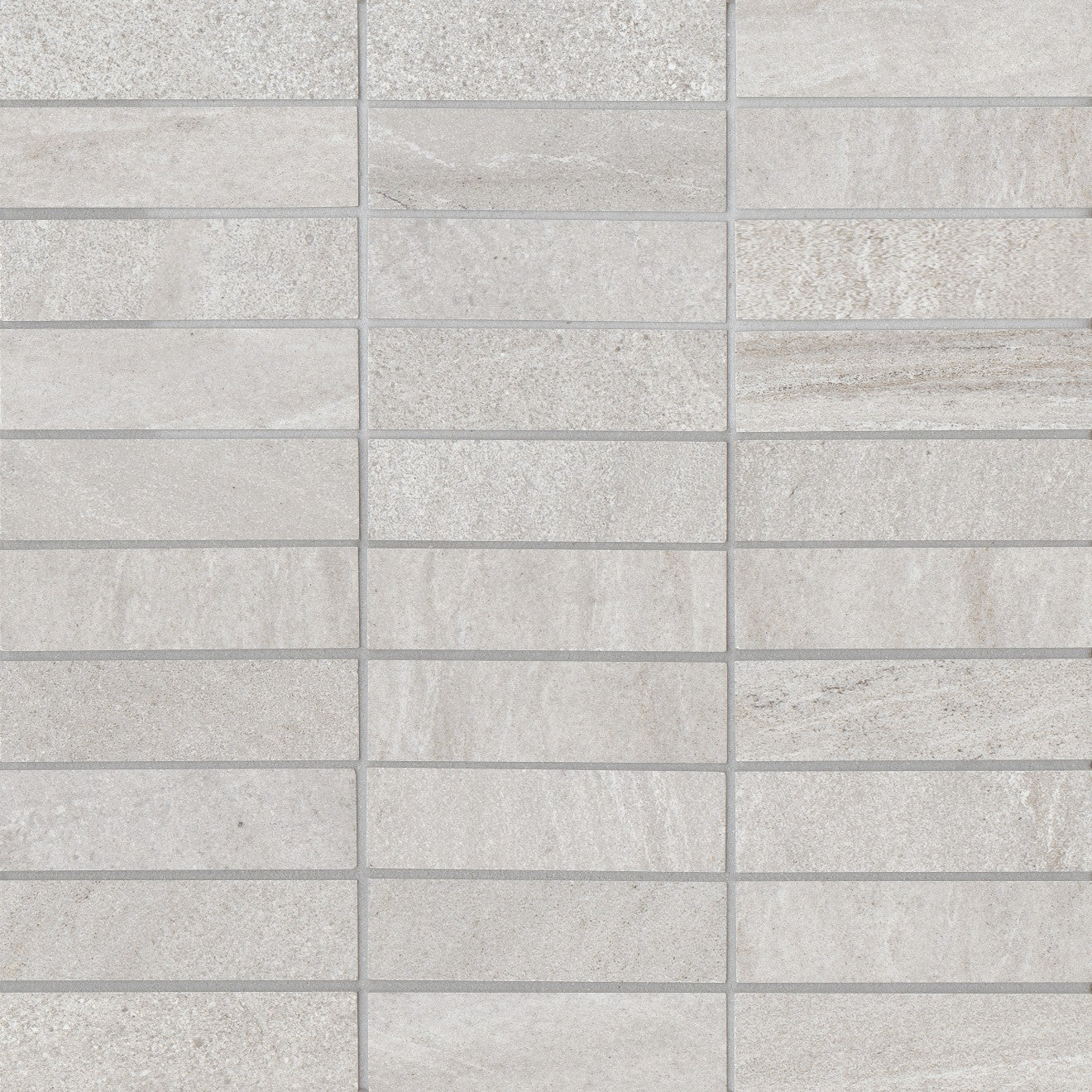 Bedrosians Purestone 1" x 4" Mosaic 12" x 12" Matte Grigio