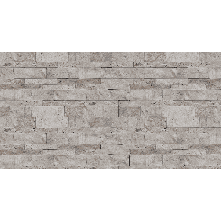 Bedrosians Stone Ledgers 6" x 24" Ledger Split Face Silver Cream