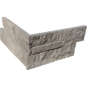 Bedrosians Stone Ledgers 6" x 24" Ledger Corner Split Face Silver Cream