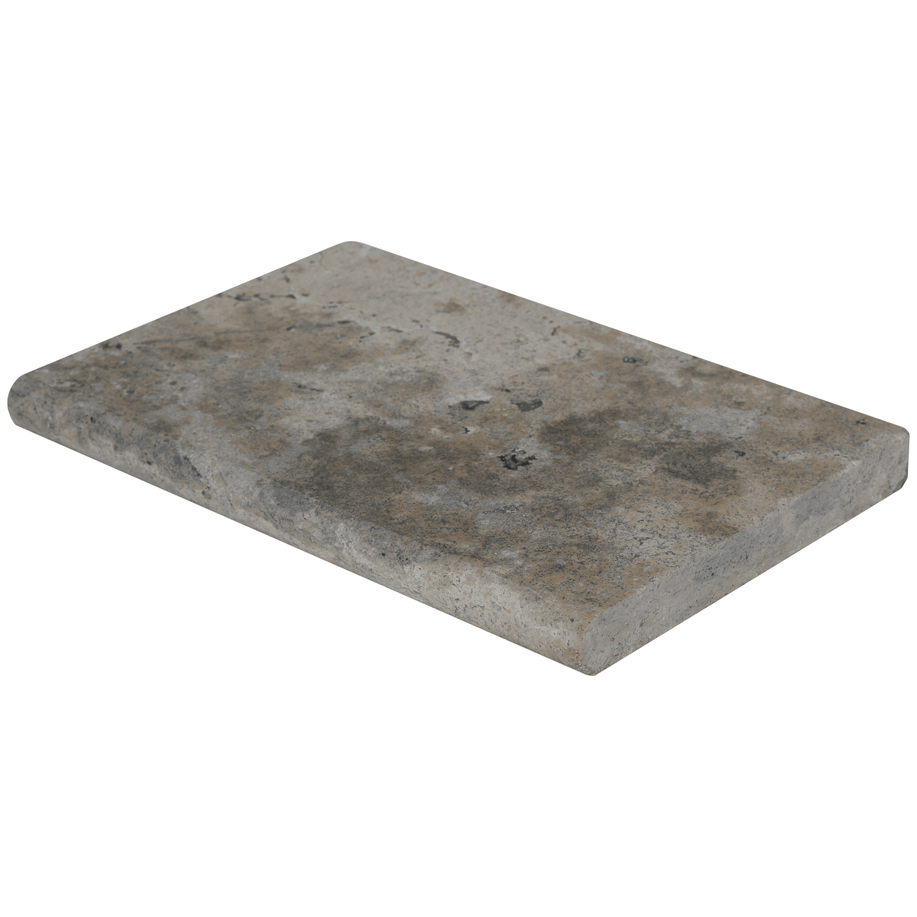 Bedrosians Travertine 16" x 24" Eased Edge Pool Coping 5cm - Tumbled Silver Cream