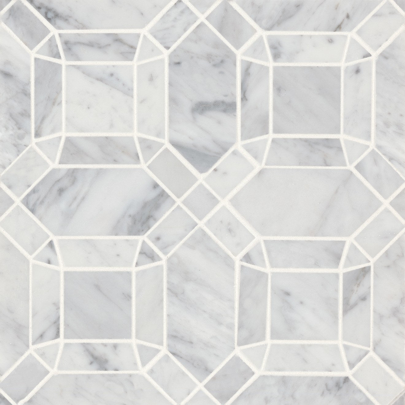 Bedrosians Monet Marble Mosaic 1 Honed 11.25" x 11.25" White Carrara