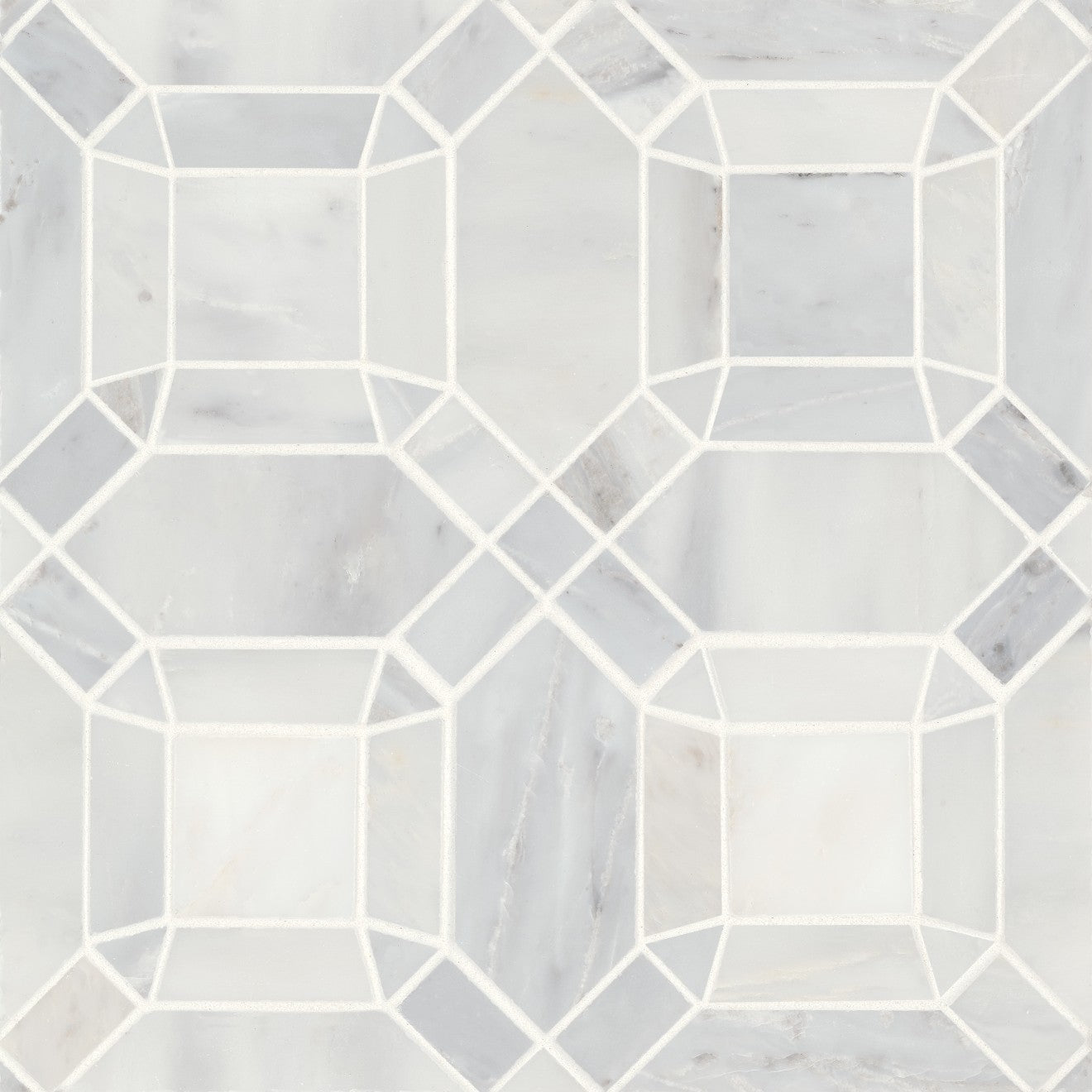 Bedrosians Monet Marble Mosaic 1 Honed 11.25" x 11.25" Oriental White
