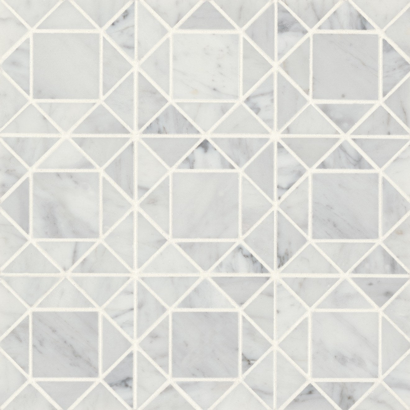 Bedrosians Monet Marble Mosaic 2 Honed 11.75" x 11.75" White Carrara