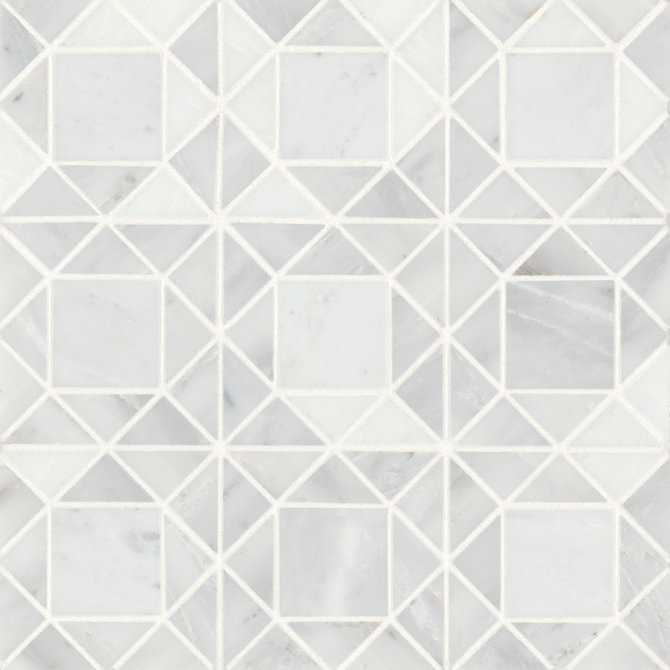 Bedrosians Monet Marble Mosaic 2 Honed 11.75" x 11.75" Oriental White
