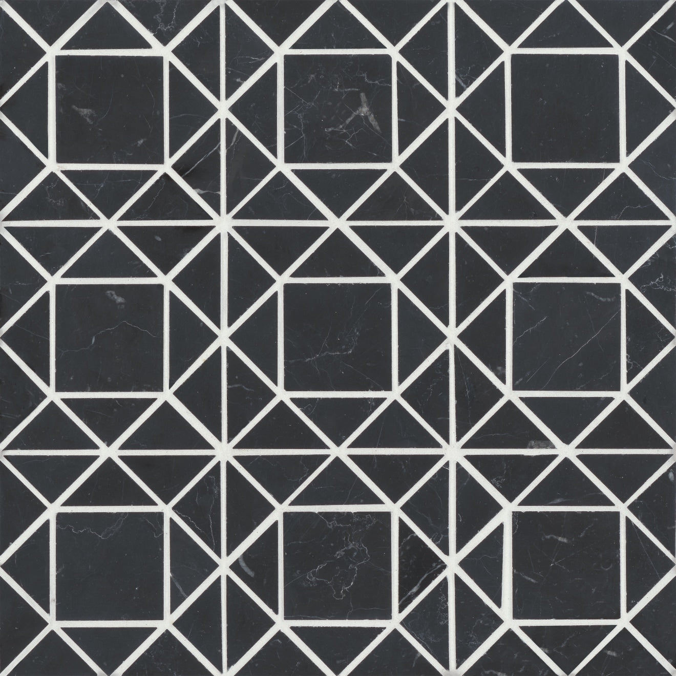 Bedrosians Monet Marble Mosaic 2 Honed 11.75" x 11.75" Nero Marquina