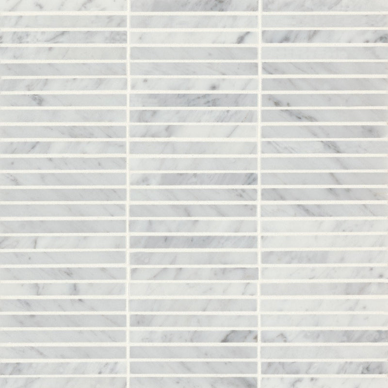 Bedrosians Monet Marble Mosaic 3 Honed 11.75" x 12" White Carrara