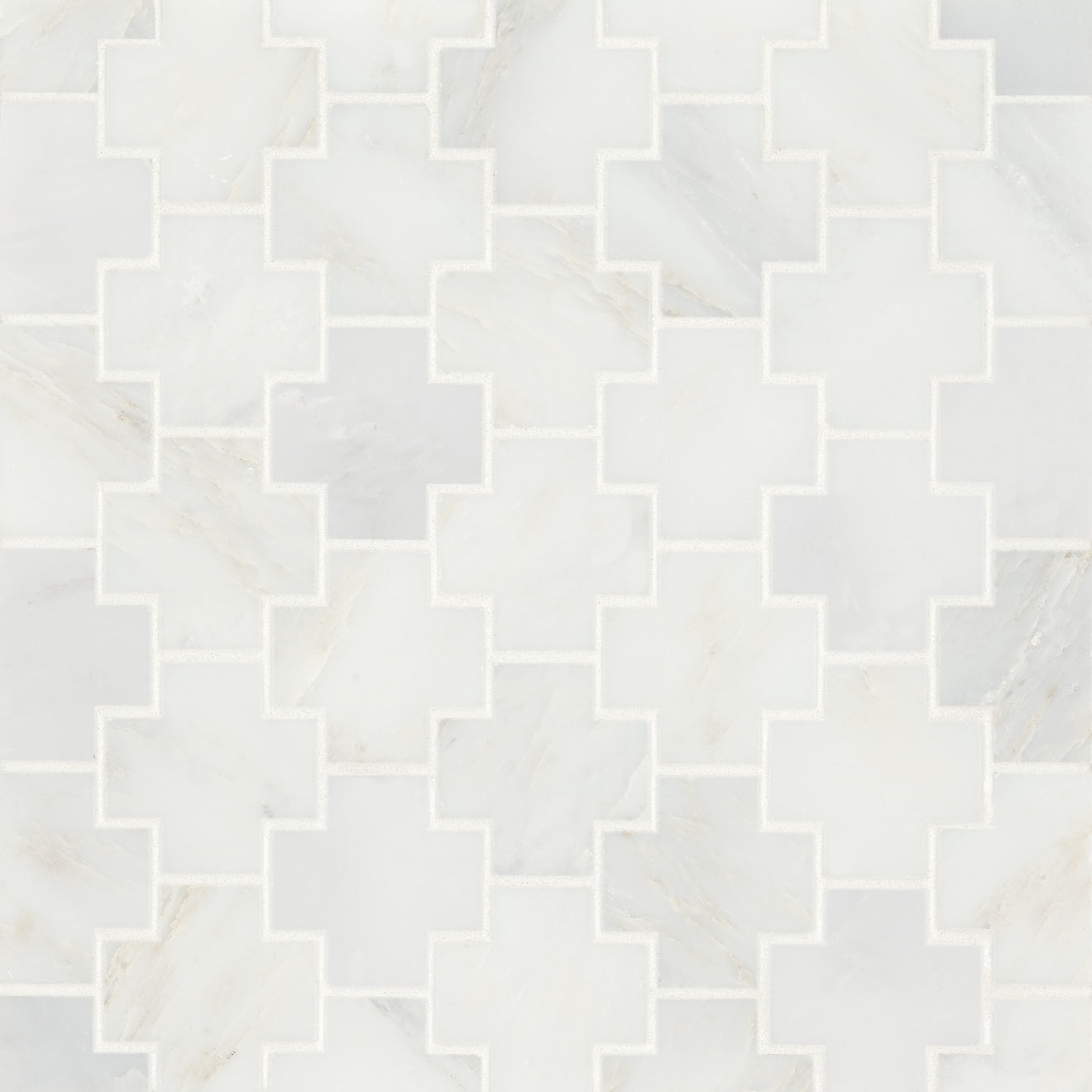 Bedrosians Monet Marble Mosaic 4 Honed 10.87" x 12.12" Oriental White