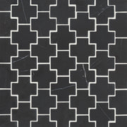 Bedrosians Monet Marble Mosaic 4 Honed 10.87" x 12.12" Nero Marquina