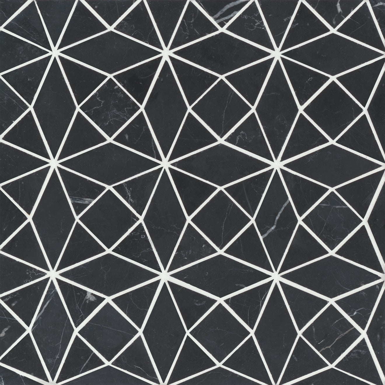 Bedrosians Monet Marble Mosaic 5 Honed 10.12" x 10.12" Nero Marquina