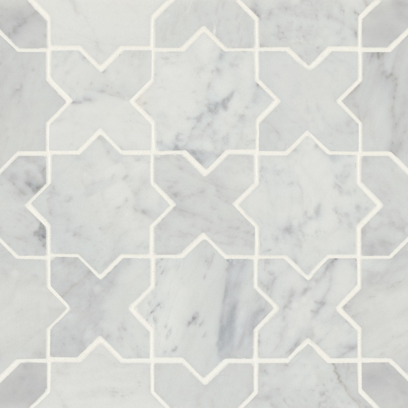 Bedrosians Monet Marble Mosaic 6 Honed 12.12" x 12.12" White Carrara