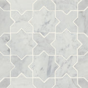 Bedrosians Monet Marble Mosaic 6 Honed 12.12" x 12.12" White Carrara