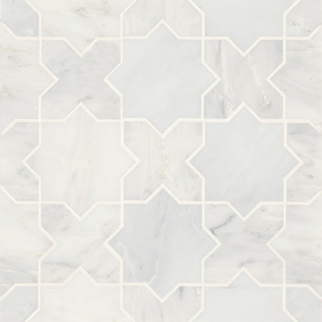 Bedrosians Monet Marble Mosaic 6 Honed 12.12" x 12.12" Oriental White