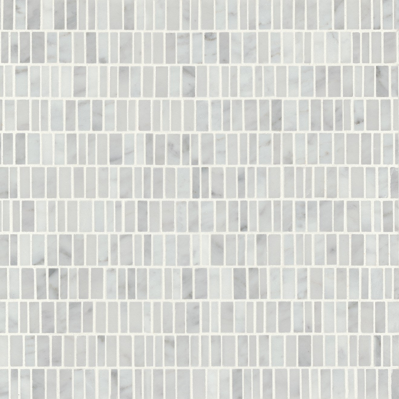 Bedrosians Monet Marble Mosaic 7 Honed 12" x 12.25" White Carrara