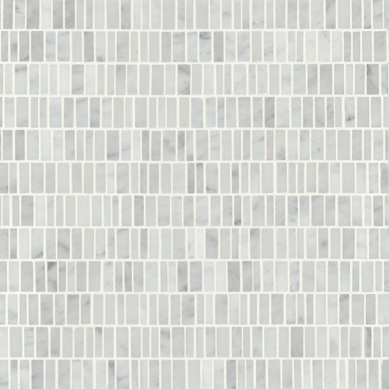 Bedrosians Monet Marble Mosaic 7 Honed 12" x 12.25" White Carrara