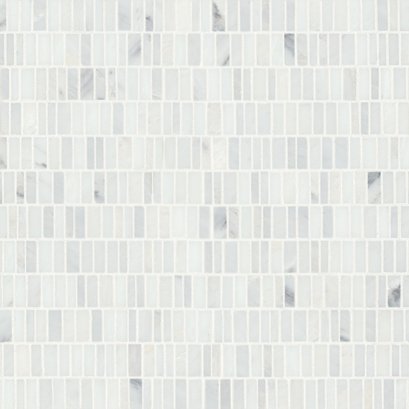 Bedrosians Monet Marble Mosaic 7 Honed 12" x 12.25" Oriental White
