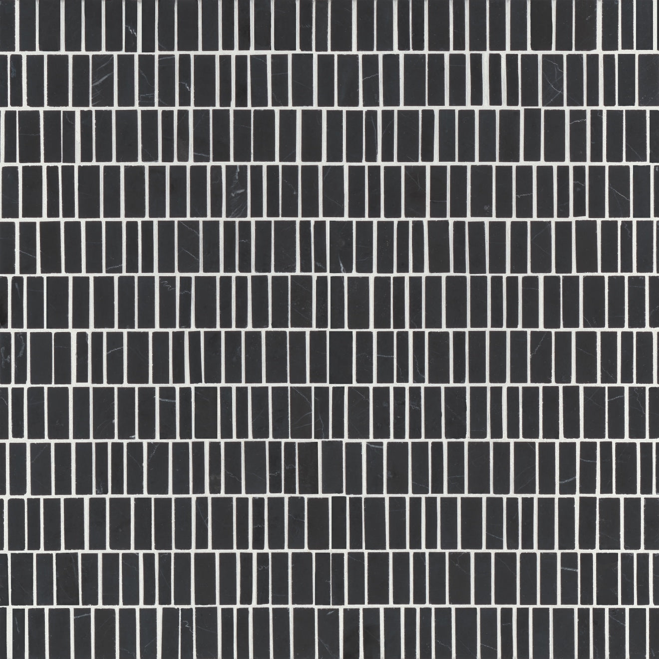 Bedrosians Monet Marble Mosaic 7 Honed 12" x 12.25" Nero Marquina