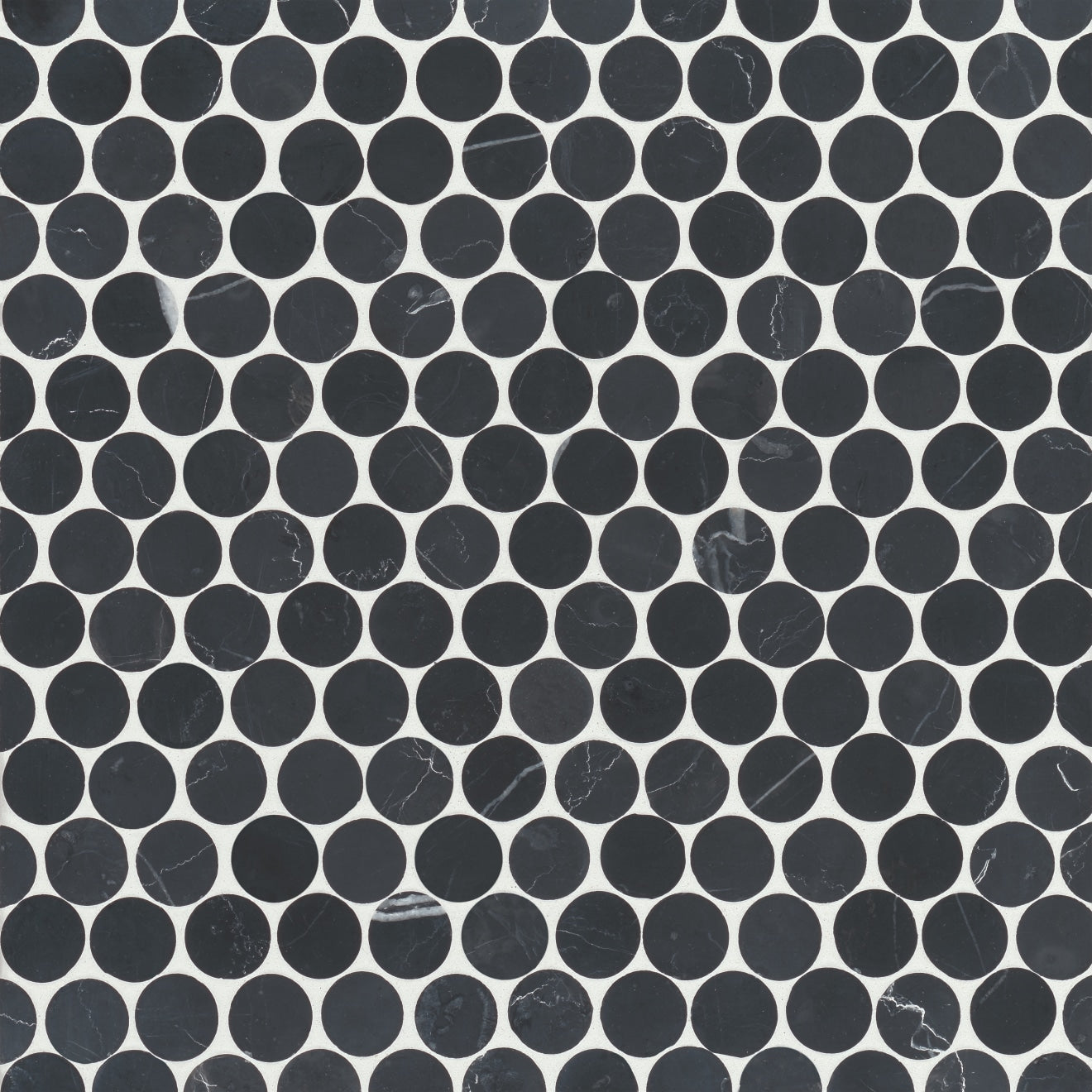 Bedrosians Monet Marble Mosaic 8 Honed 11.25" x 11.75" Nero Marquina