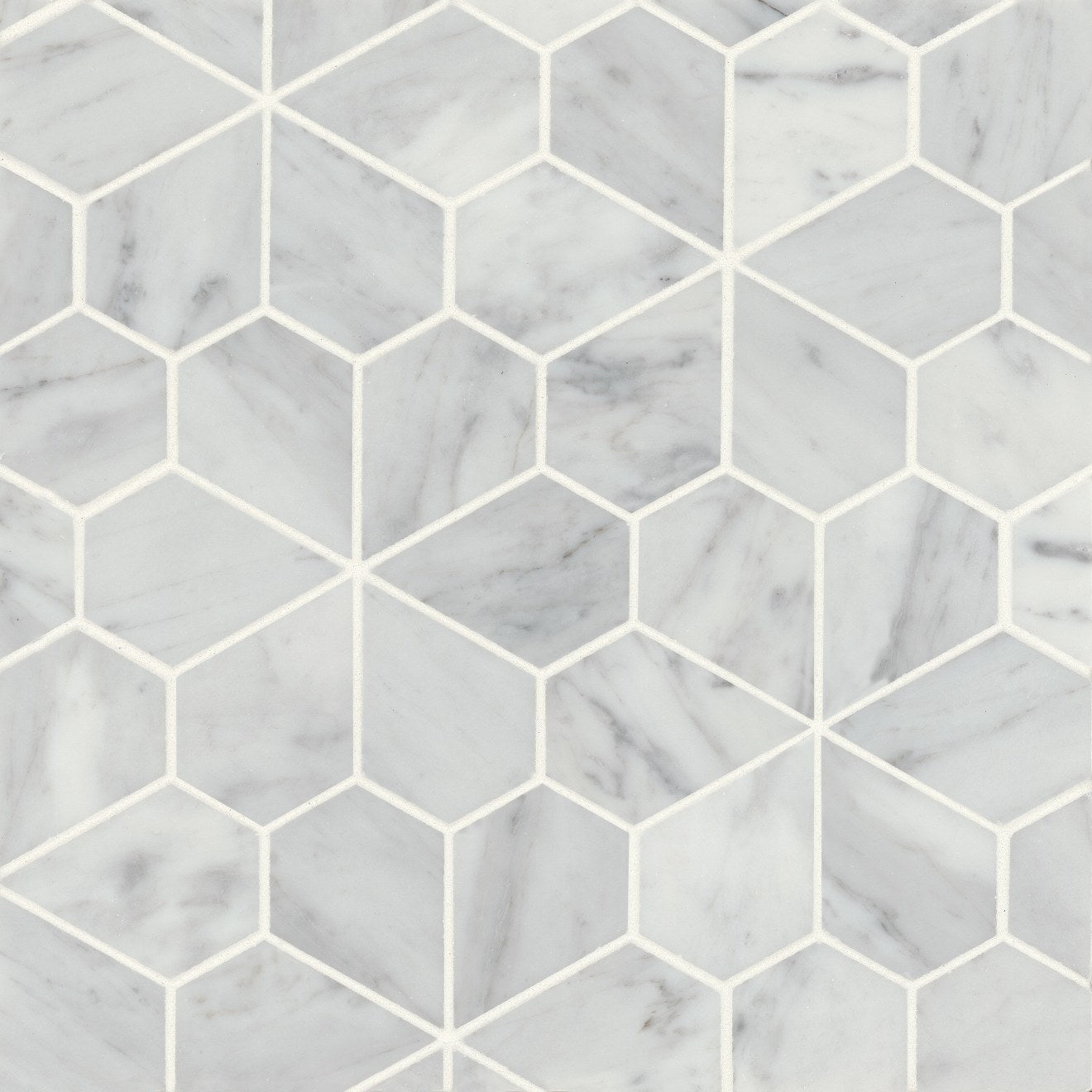 Bedrosians Monet Marble Mosaic 9 Honed 9.62" x 9.75" White Carrara