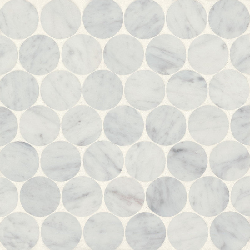 Bedrosians Monet Marble Mosaic 10 Honed 11.5" x 11.75" White Carrara