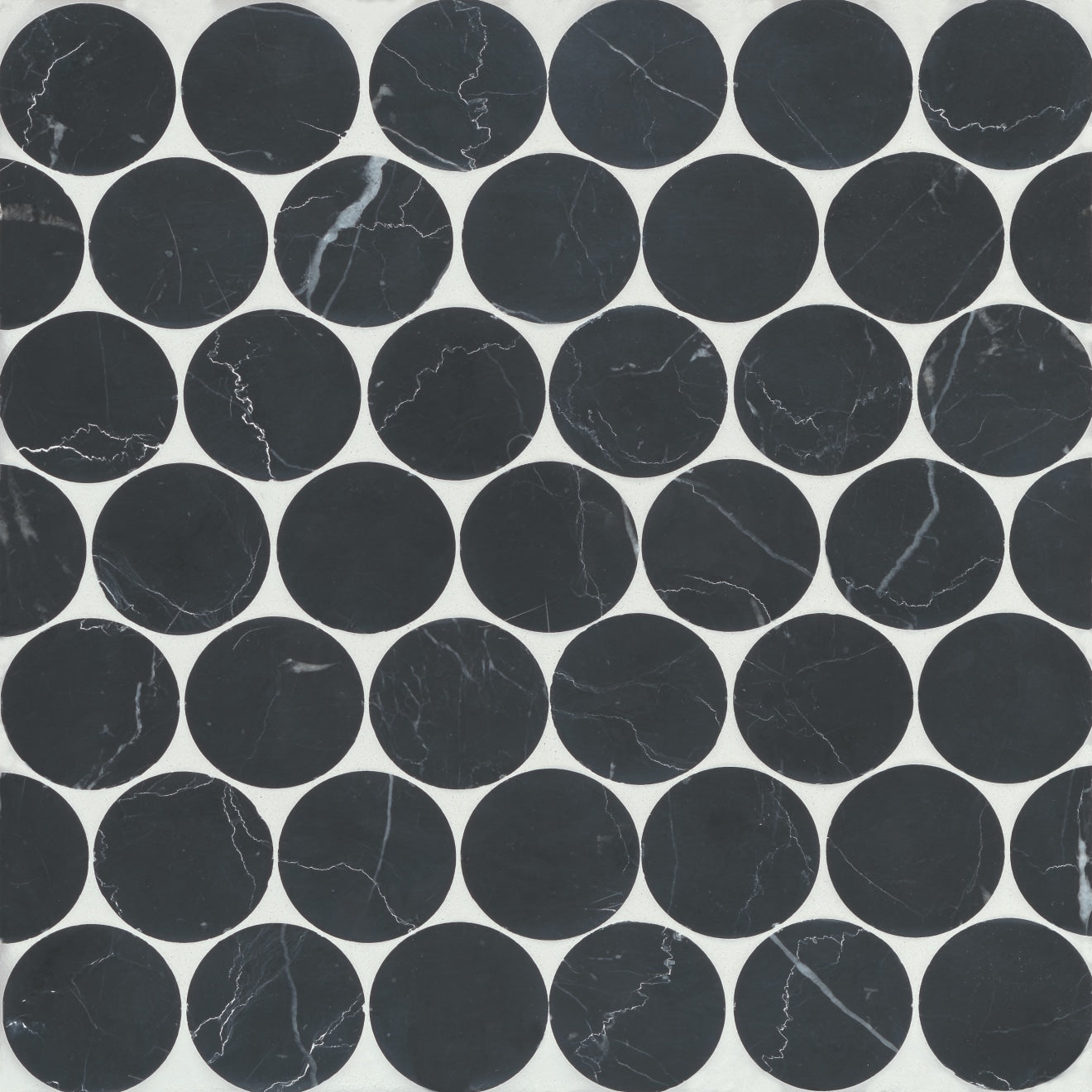 Bedrosians Monet Marble Mosaic 10 Honed 11.5" x 11.75" Nero Marquina