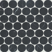 Bedrosians Monet Marble Mosaic 10 Honed 11.5" x 11.75" Nero Marquina