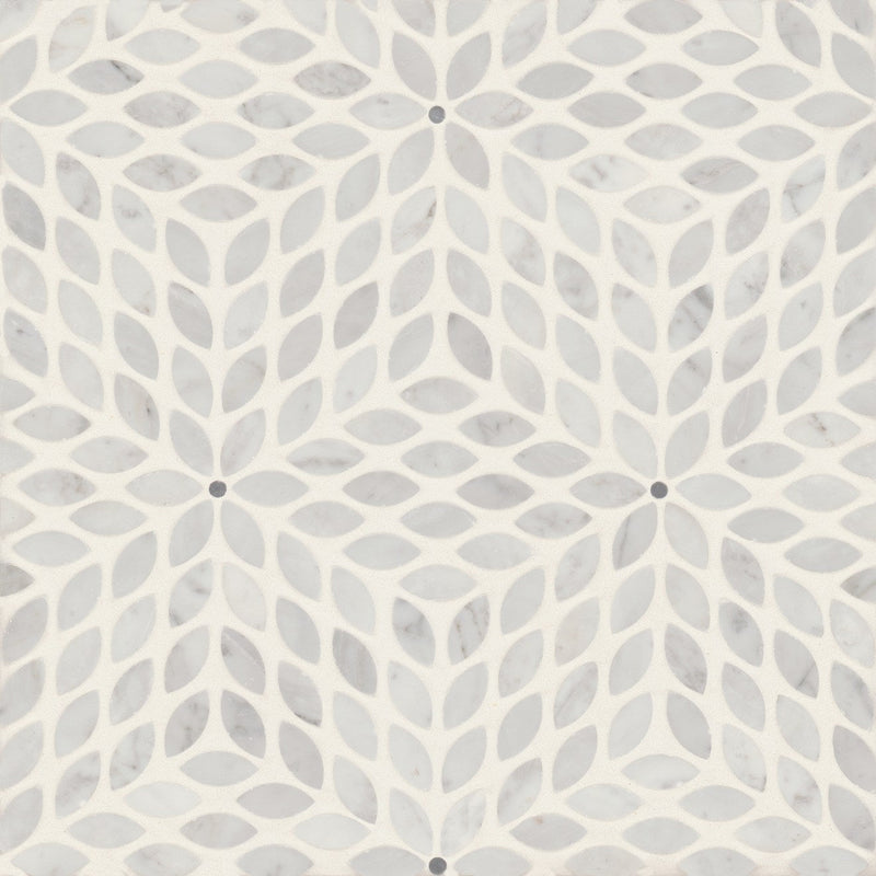 Bedrosians Celeste 14" x 15.75" Honed White Carrara/Bardiglio