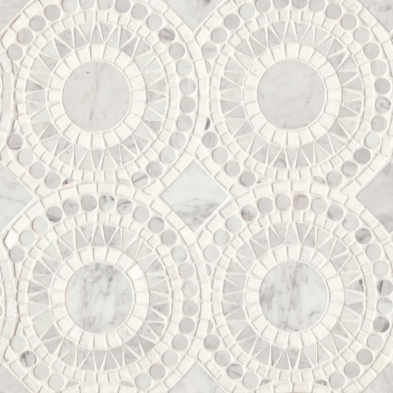 Bedrosians Solis 14.25" x 14.25" Honed White Carrara / White Thassos