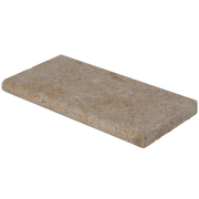 Bedrosians Travertine 12" x 24" Eased Edge Pool Coping 5cm - Tumbled Mediterranean Ivory
