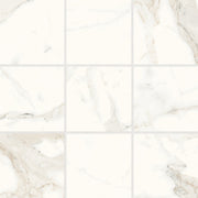 Bedrosians Magnifica 4" x 4" Mosaic 12" x 12" Honed Calacatta Super White