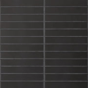 Bedrosians Le Cafe 1" x 6" Straight Stack Mosaic 11.75" x 12" Matte Black