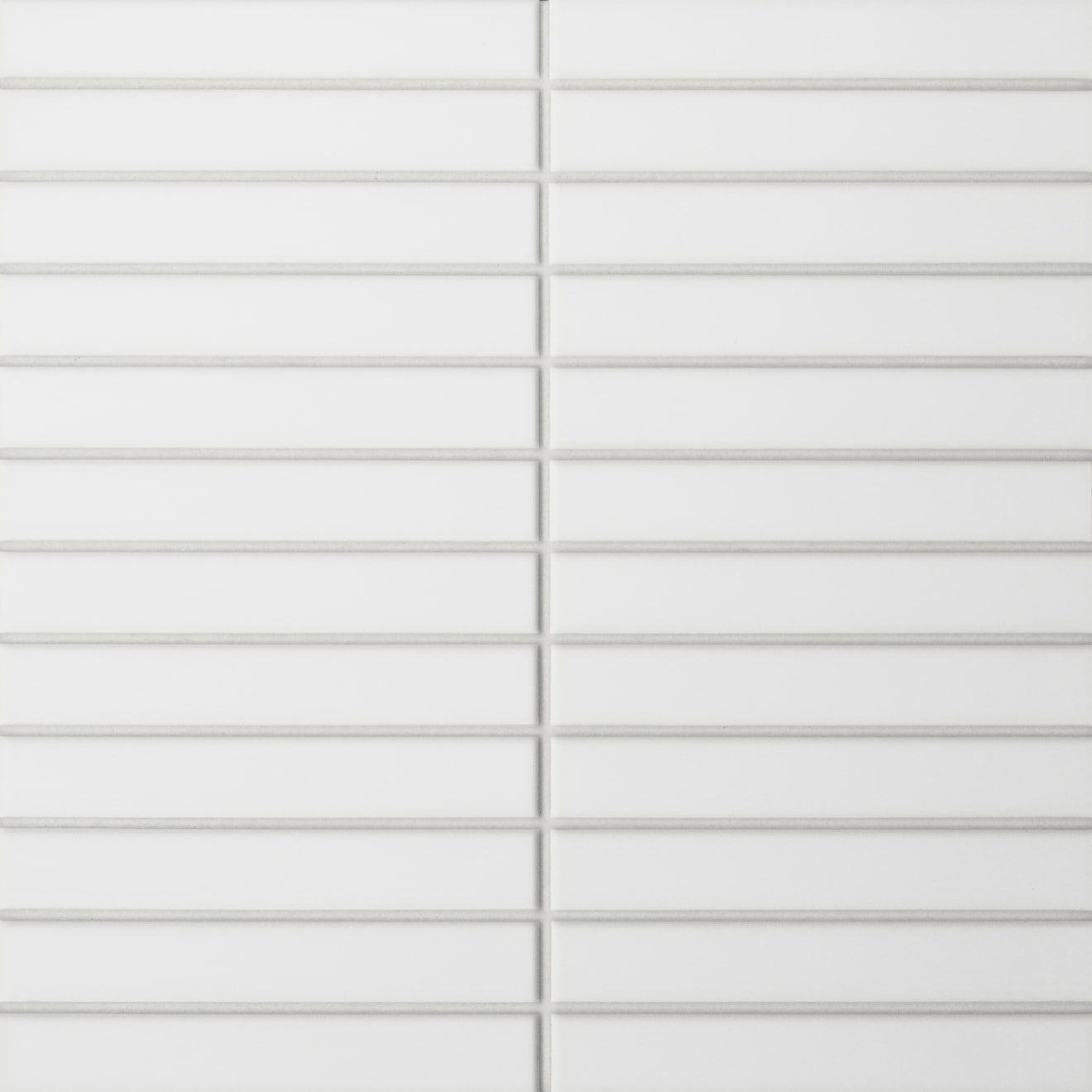 Bedrosians Le Cafe 1" x 6" Straight Stack Mosaic 11.75" x 12" Matte White