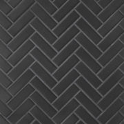 Bedrosians Le Cafe 1" x 3" Herringbone Mosaic 11" x 12.5" Matte Black