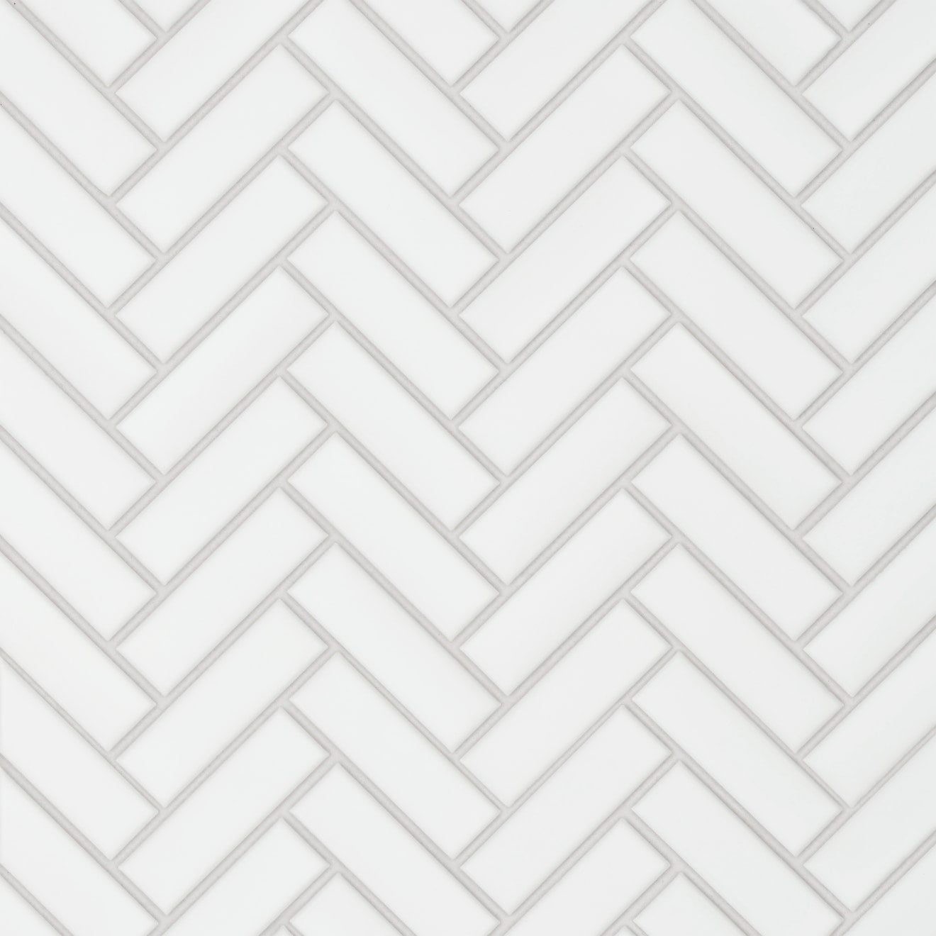 Bedrosians Le Cafe 1" x 3" Herringbone Mosaic 11" x 12.5" Matte White