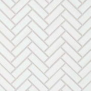 Bedrosians Le Cafe 1" x 3" Herringbone Mosaic 11" x 12.5" Matte White