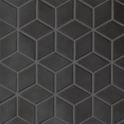 Bedrosians Le Cafe 2" x 3" Diamond Mosaic 10.75" x 12.25" Matte Black