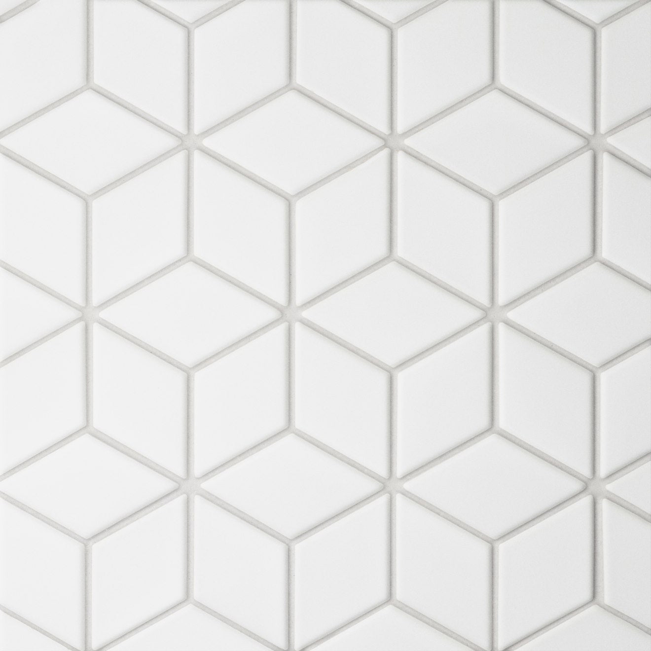 Bedrosians Le Cafe 2" x 3" Diamond Mosaic 10.75" x 12.25" Matte white