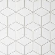 Bedrosians Le Cafe 2" x 3" Diamond Mosaic 10.75" x 12.25" Matte white