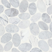 Bedrosians Waterbrook 12" x 12" Jumbo Tumbled Pebble Mosaic White Carrara