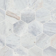 Bedrosians Marble 3" Hexagon Mosaic 10.5" x 12" Glorious Blue