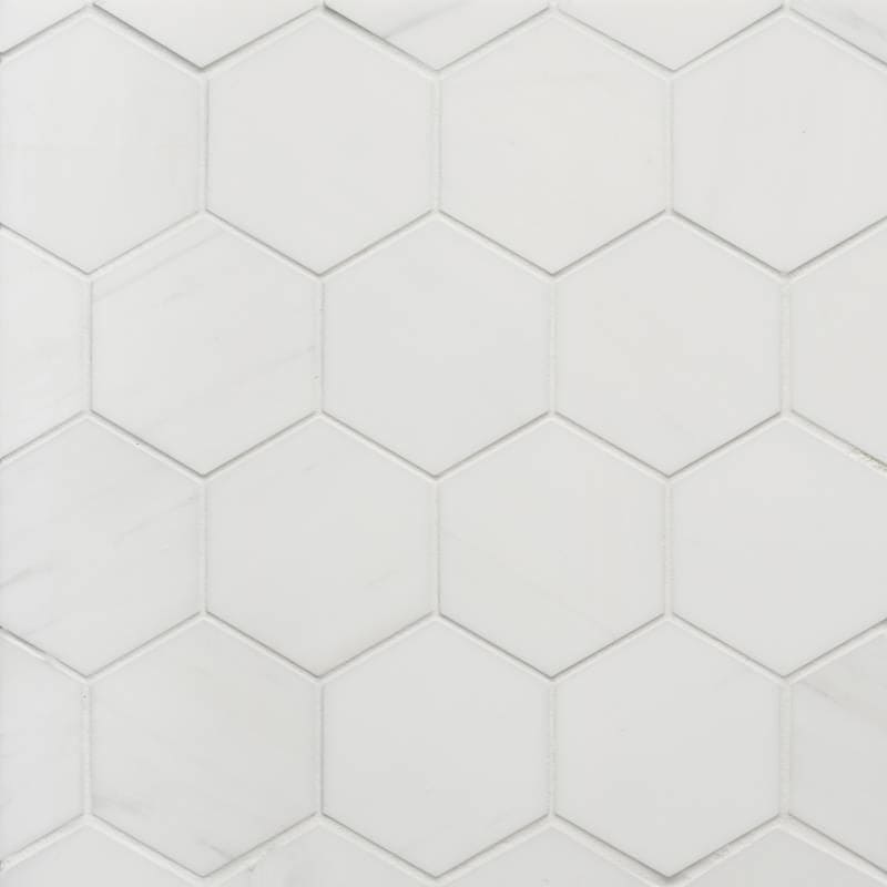Bedrosians Marble 3" Hexagon Mosaic 10.5" x 12" Dolomite